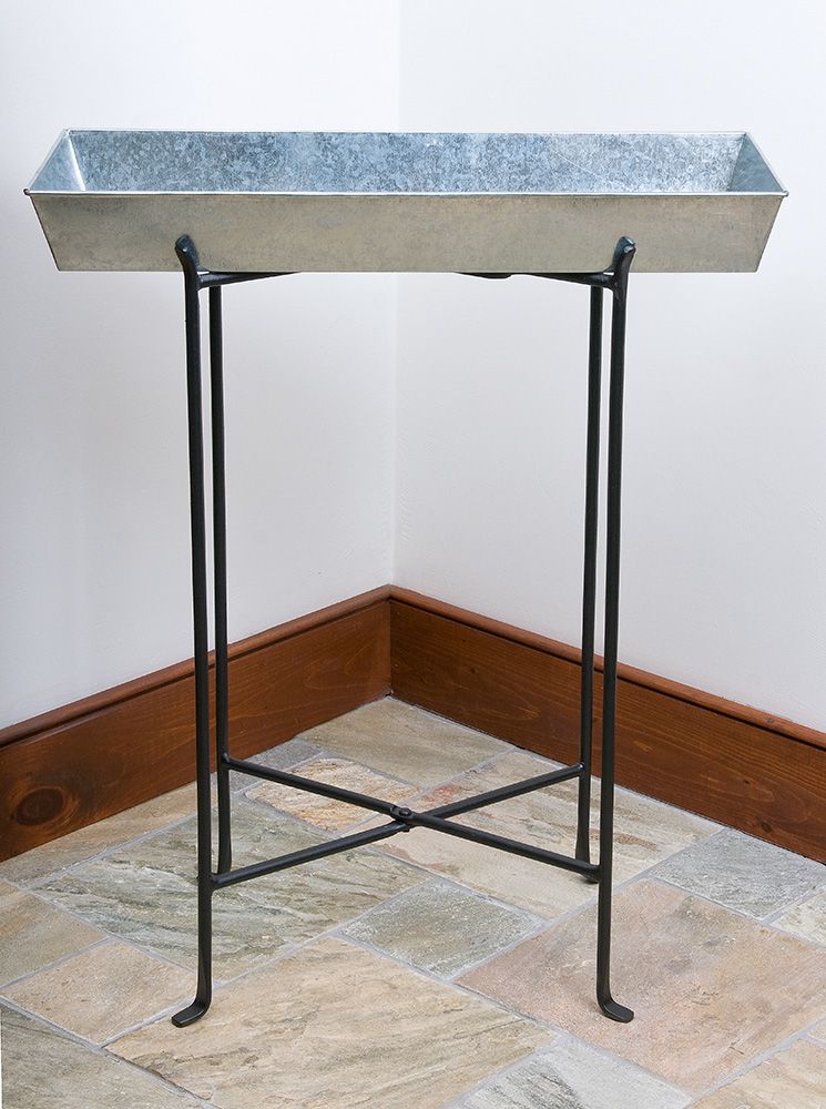 Galvanized Trestle Plant Stand White Flower Farm