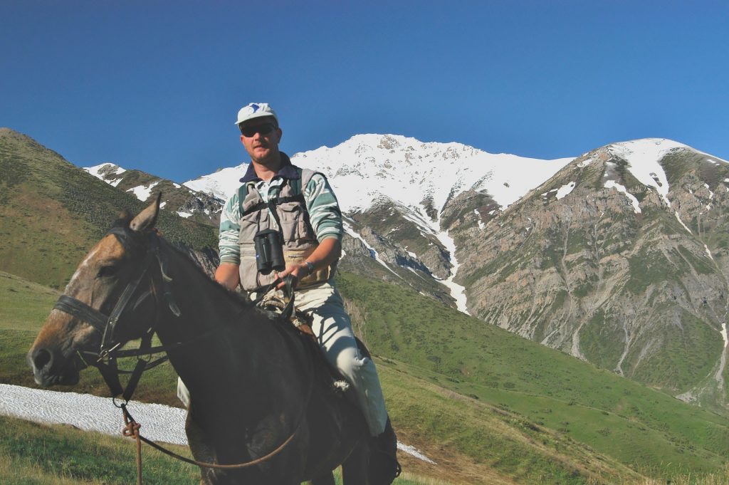 Eric Breed in Kazakhstan in 2001, hunting for Tulip greigii and Tulip kaufmanniana