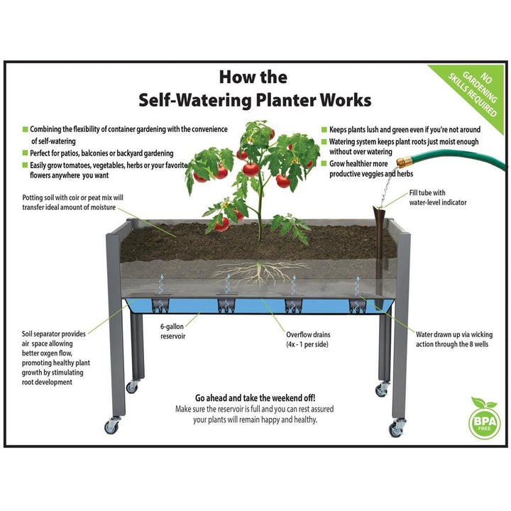 Spruce Self-Watering Elevated Planter