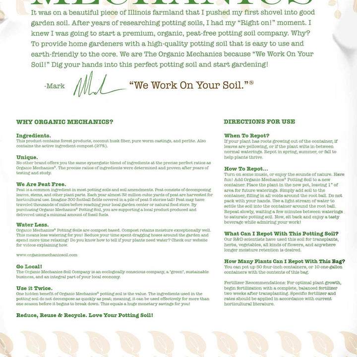 Organic Mechanics® Premium Blend Potting Soil