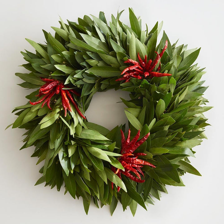 Bay and Chili Holiday Wreath