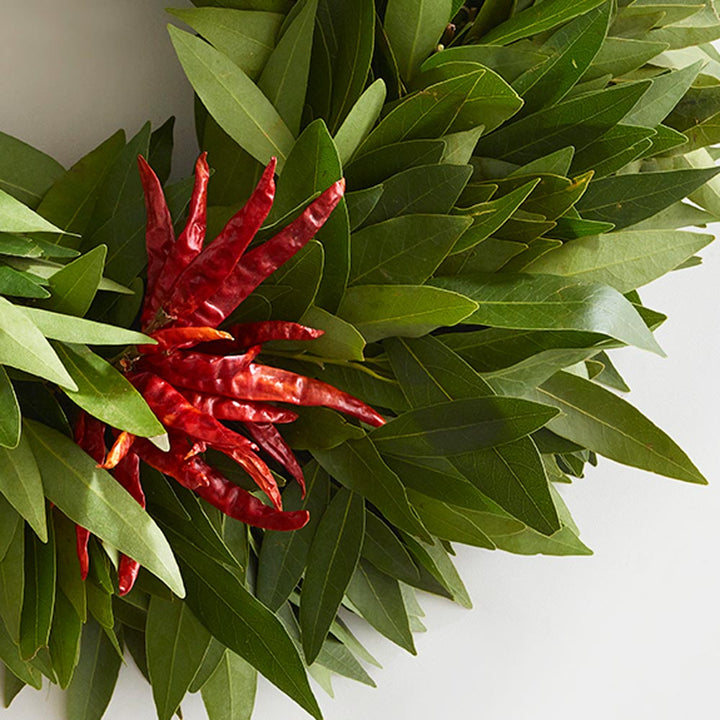 Bay and Chili Holiday Wreath