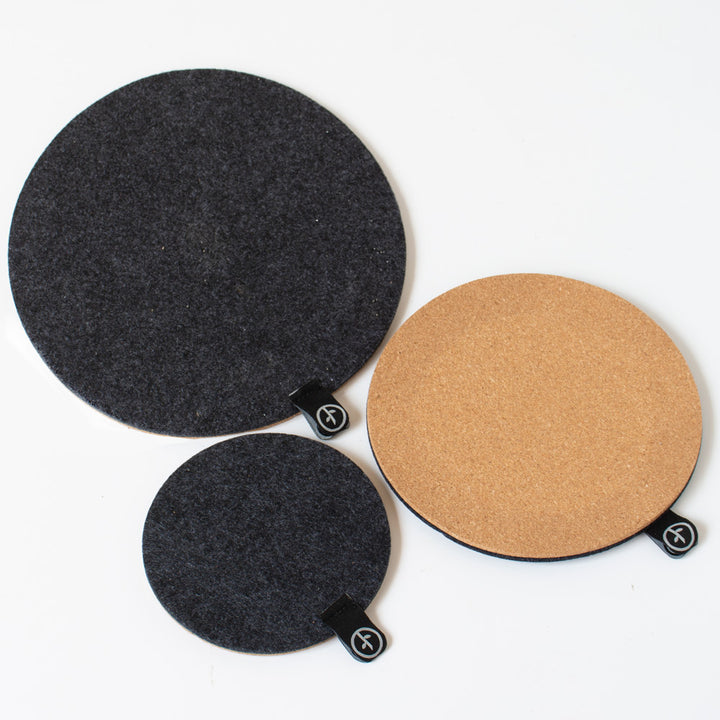 Cork and Felt Plant Trivet Set
