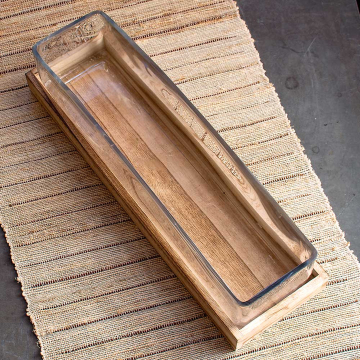 Handblown Glass Element Trough