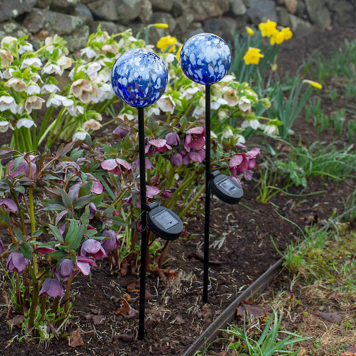 Blown-Glass Solar Orb Stakes
