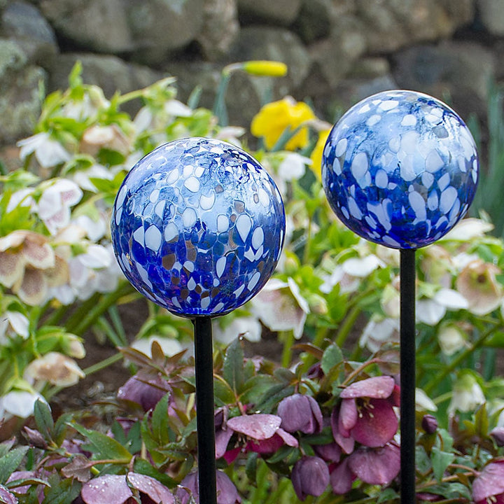 Blown-Glass Solar Orb Stakes