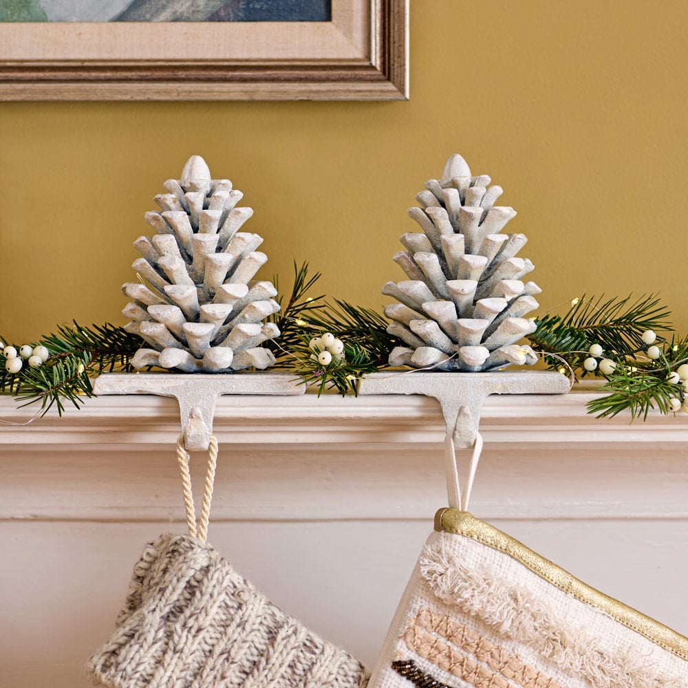 Cast Iron Pine Cone Stocking Holders