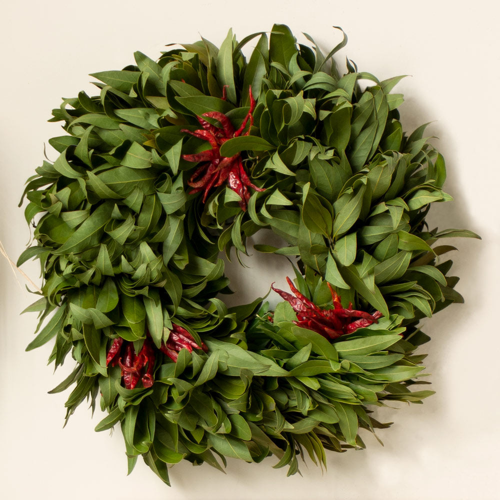Bay and Chili Holiday Wreath