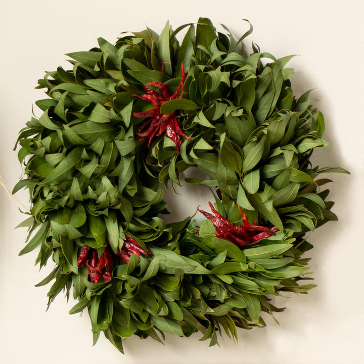 Bay and Chili Holiday Wreath