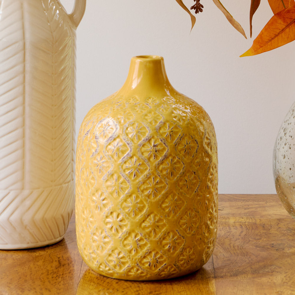 Golden Geo Ceramic Vase