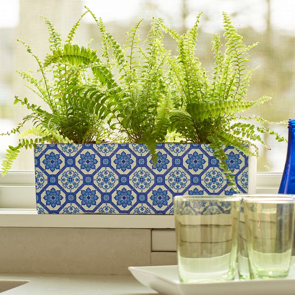 Blue & White Ceramic Planter