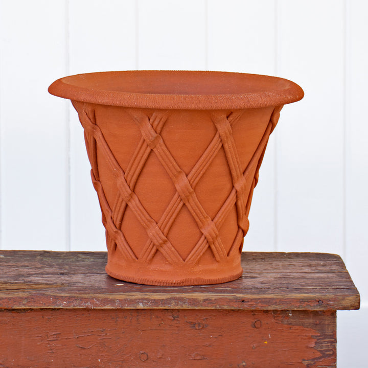 Flared Basket Weave Pot