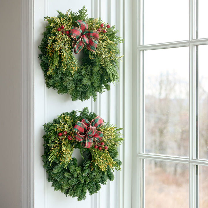 Fragrant Tartan Mini Wreaths, Set of 2