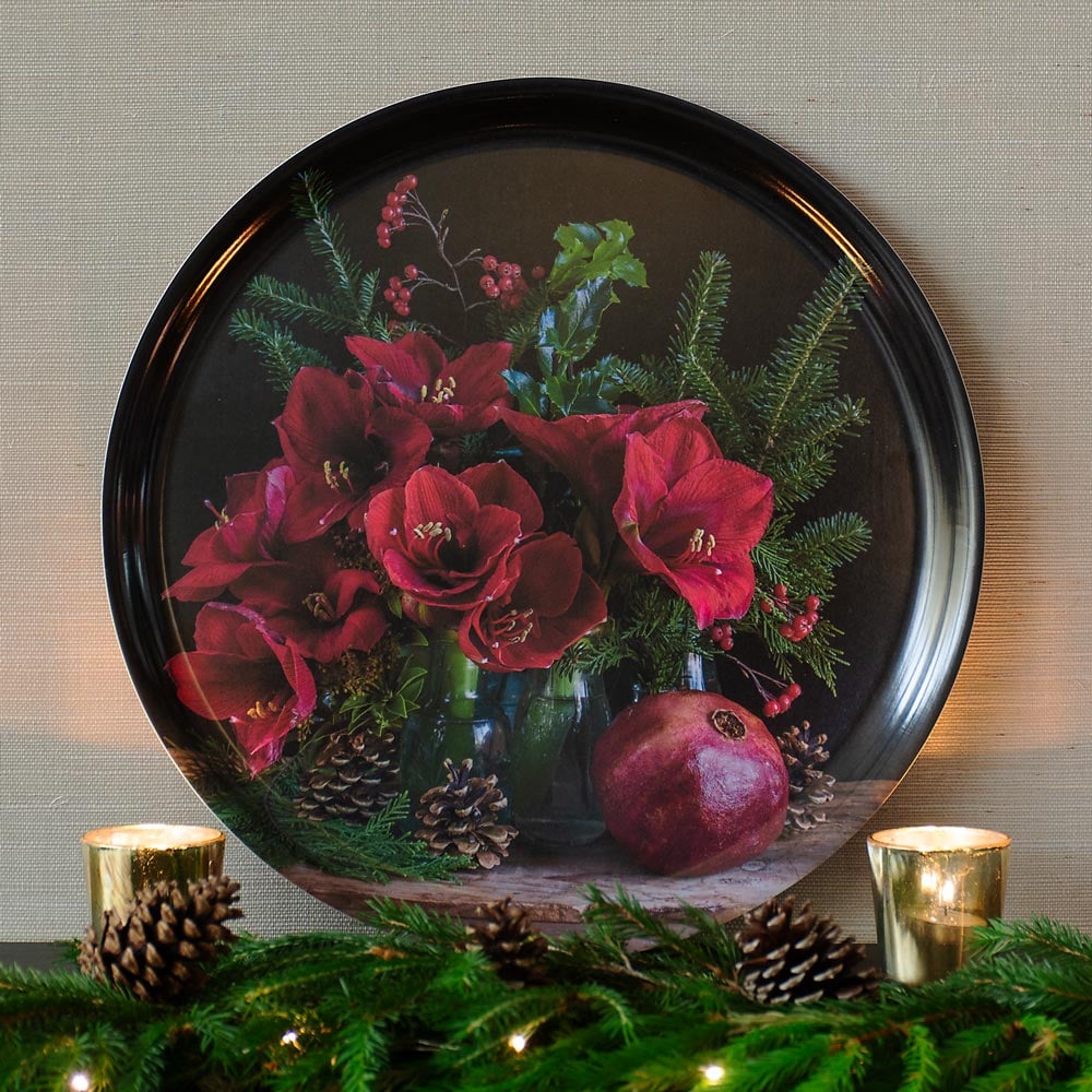 Amaryllis & Pomegranate Tray