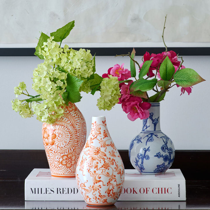 Chinoiserie Bud Vase, Blue