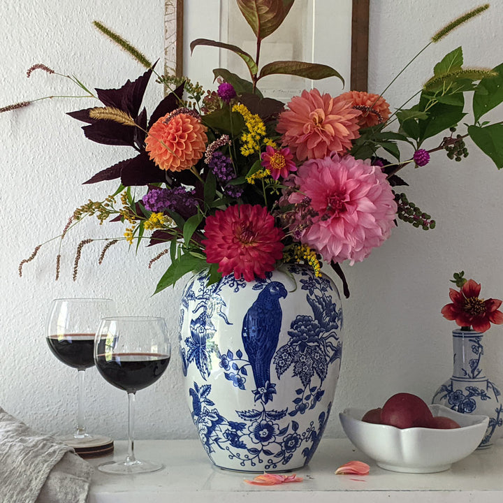 Chinoiserie Parrot Vase