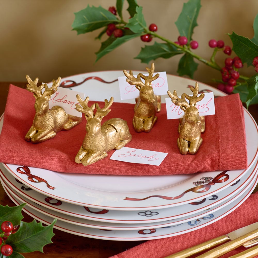 Golden Stag Name Card Holder, Set of 4