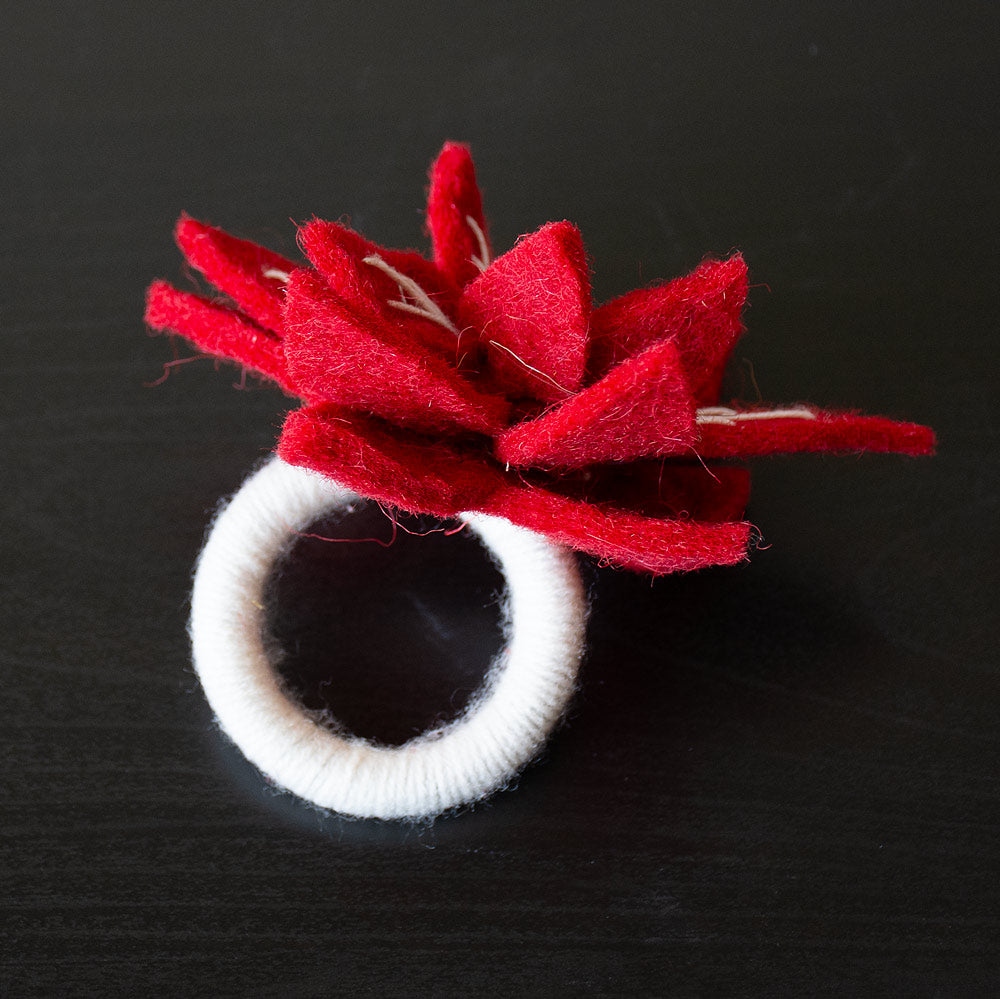 Amaryllis Napkin Rings, Set of 4