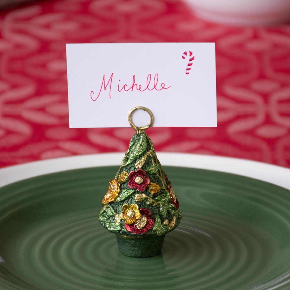 Floral Bloom Place Card Holder/Ornament, Set of 4