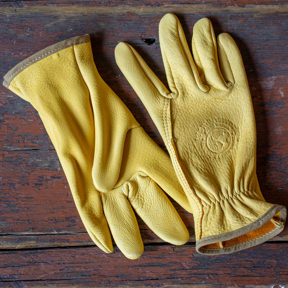 Deerskin Work Gloves, Yellow