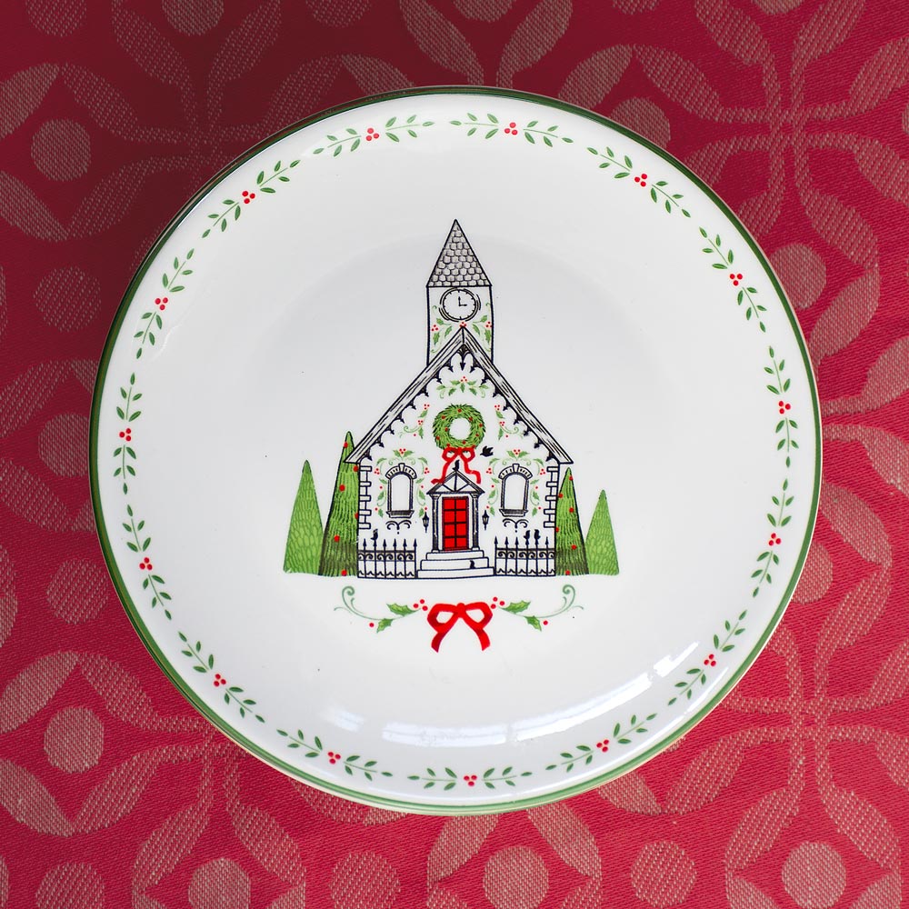 Holiday House Plates, Set of 4