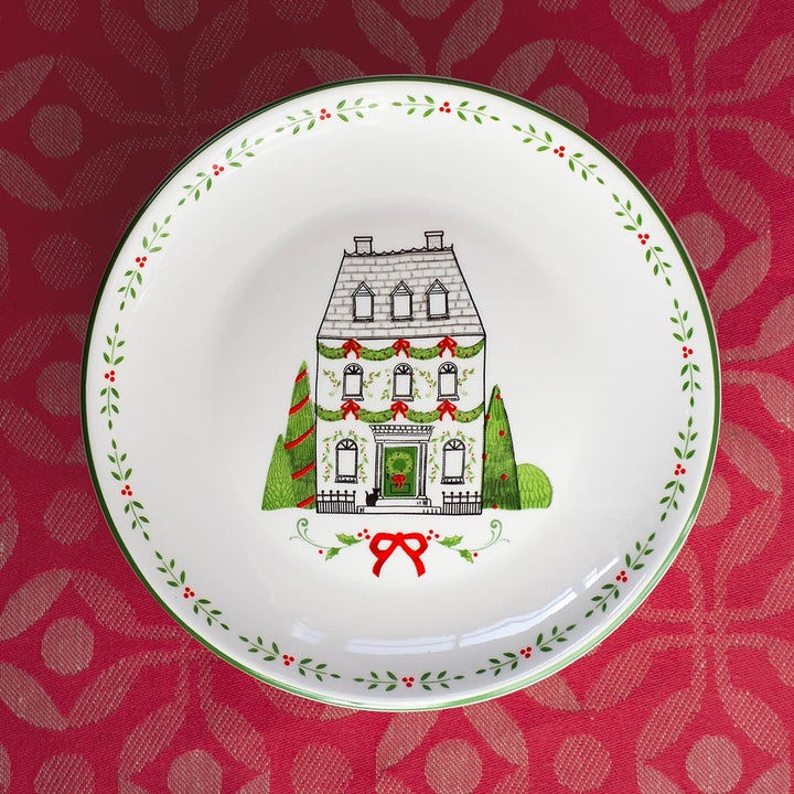 Holiday House Plates, Set of 4