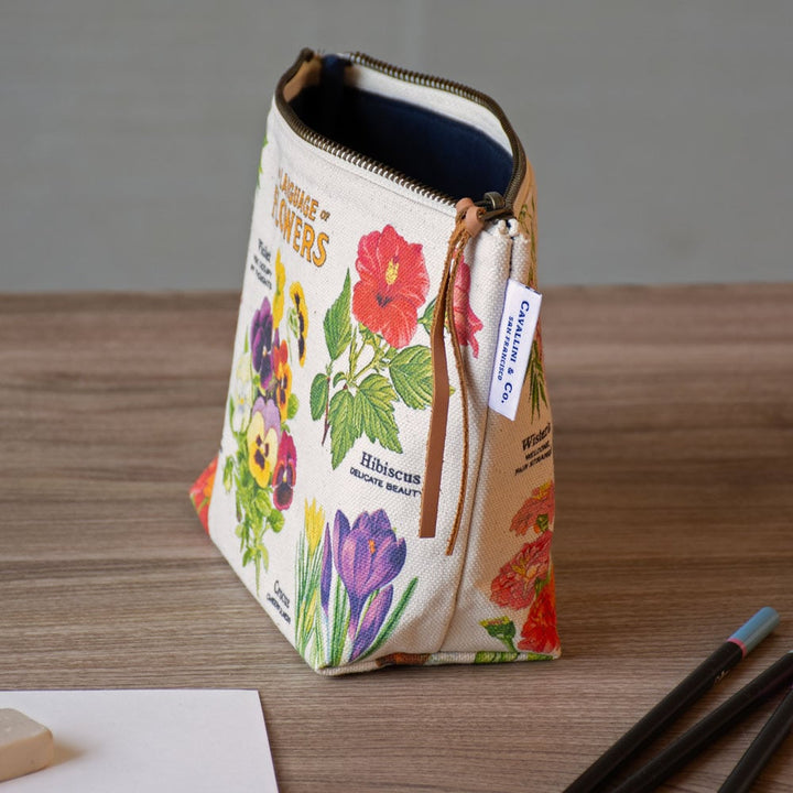 Language of Flowers Cotton Canvas Pouch