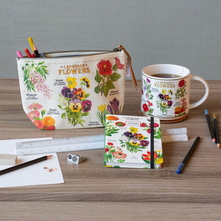 Language of Flowers Cotton Canvas Pouch