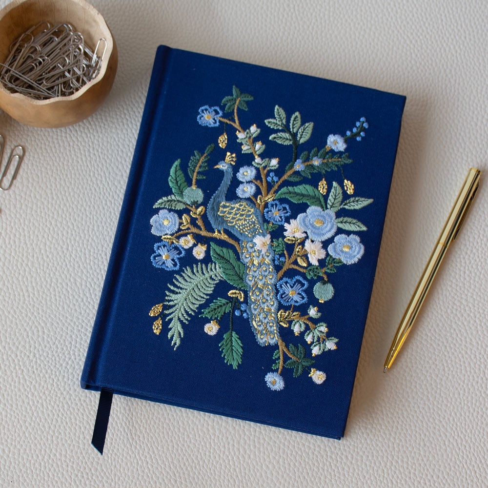 Peacock Embroidered Hardcover Journal