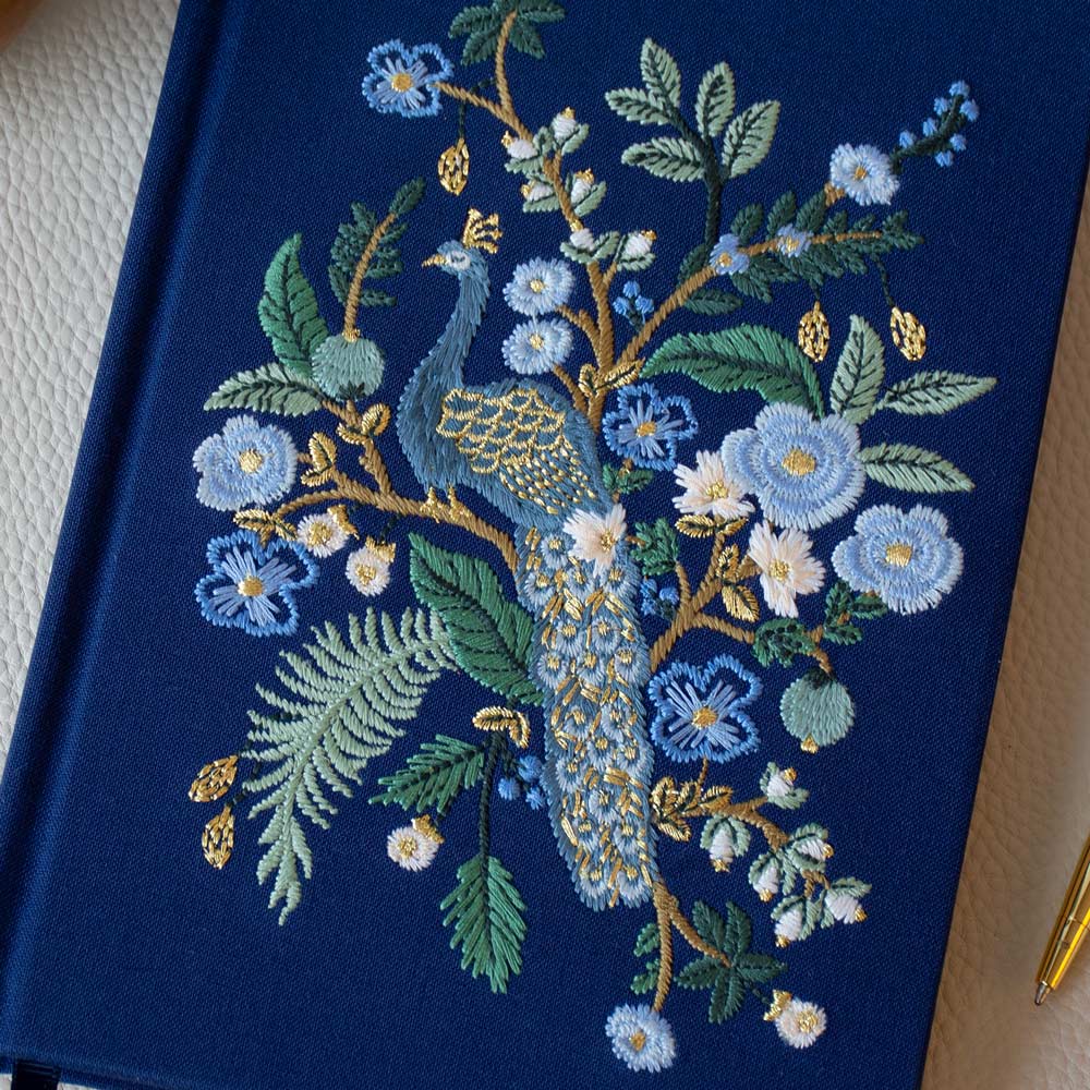 Peacock Embroidered Hardcover Journal