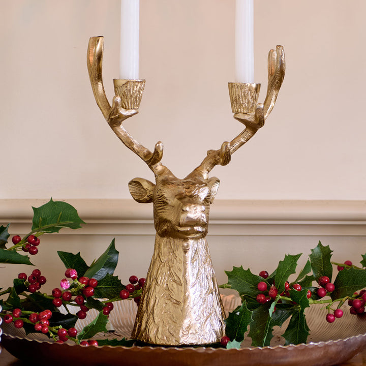Golden Stag Candelabra