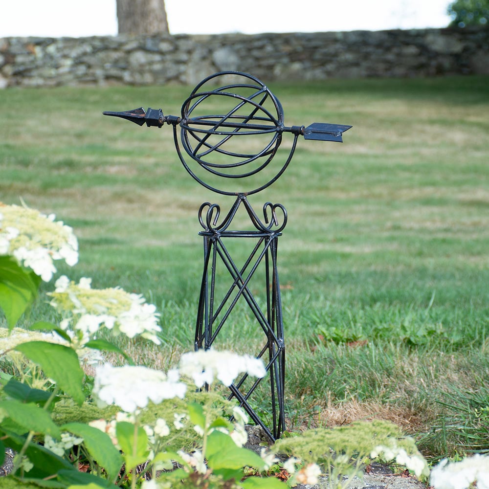 Iron Sundial Topiary, Black