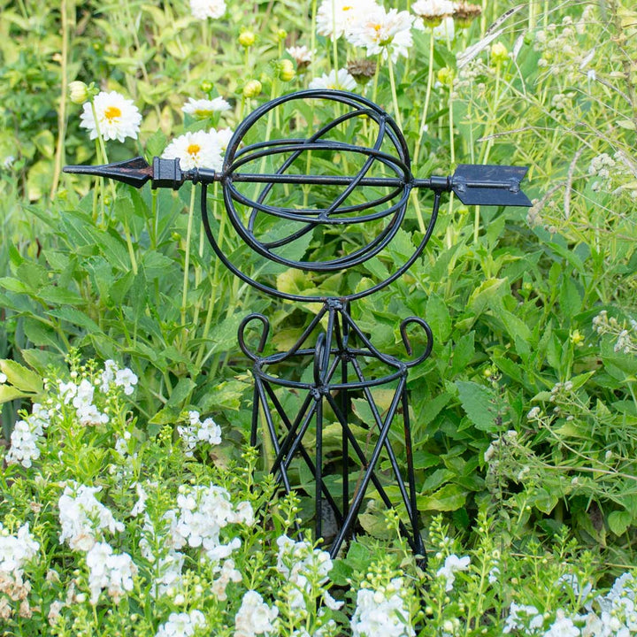 Iron Sundial Topiary, Black