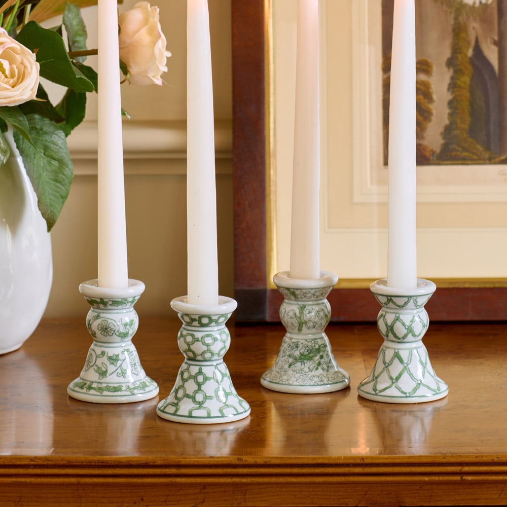 Chinoiserie Candleholders, Set of 4