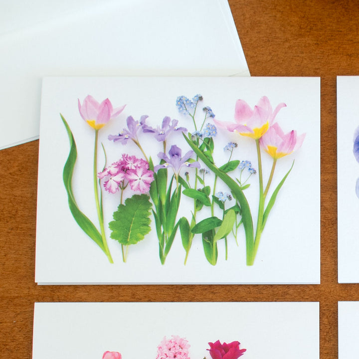 Pastel Spring Flowers Note Cards, Set of 8
