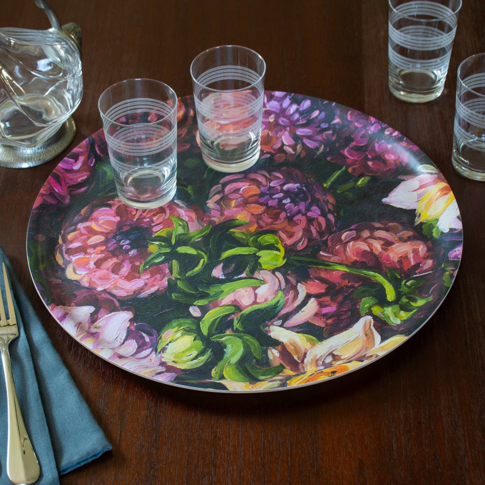 Dahlia Watercolor Tray, Round