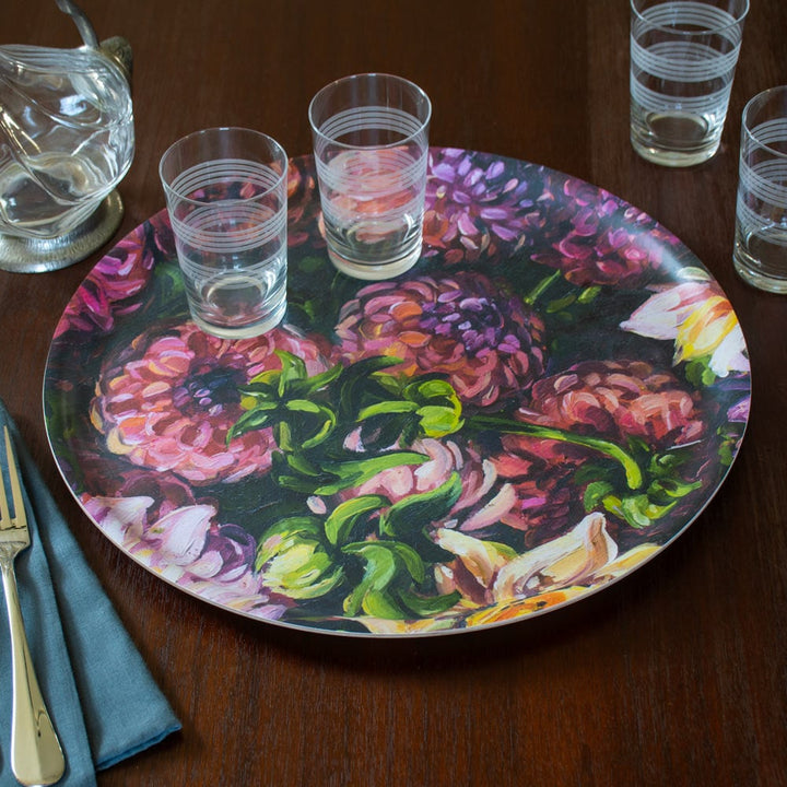 Dahlia Watercolor Tray, Round