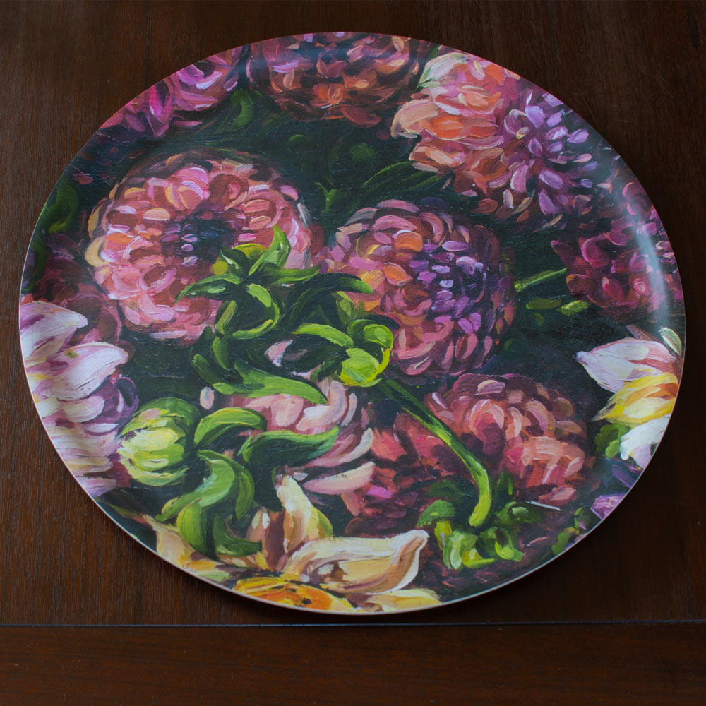 Dahlia Watercolor Tray, Round