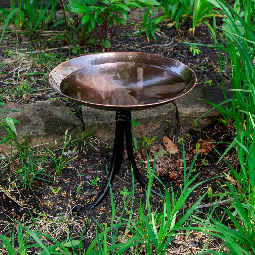 Burnt Copper Birdbath