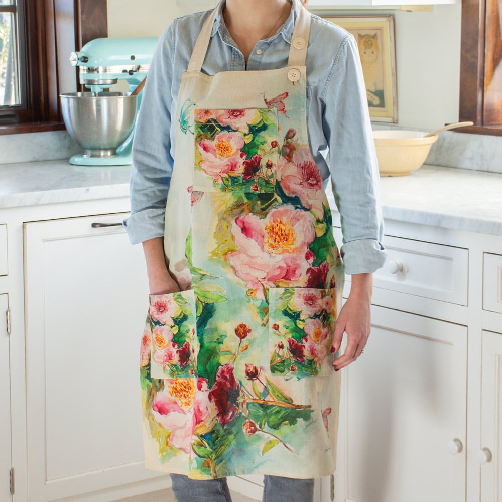 Peony Watercolor Chef Apron