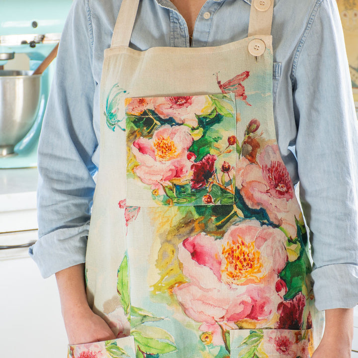 Peony Watercolor Chef Apron