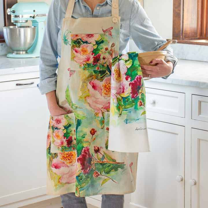 Peony Watercolor Tea Towel