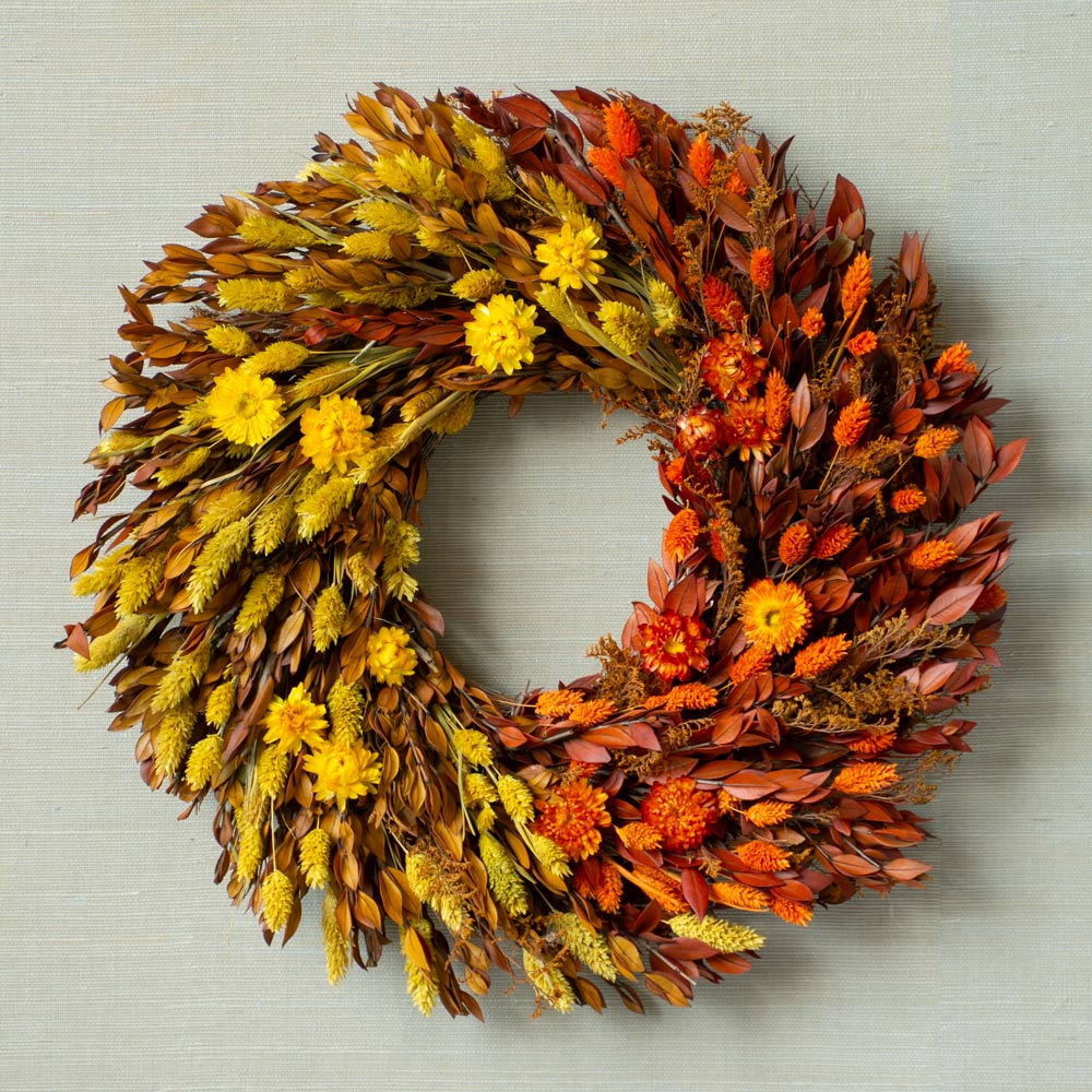 Autumn Ombre Floral Wreath