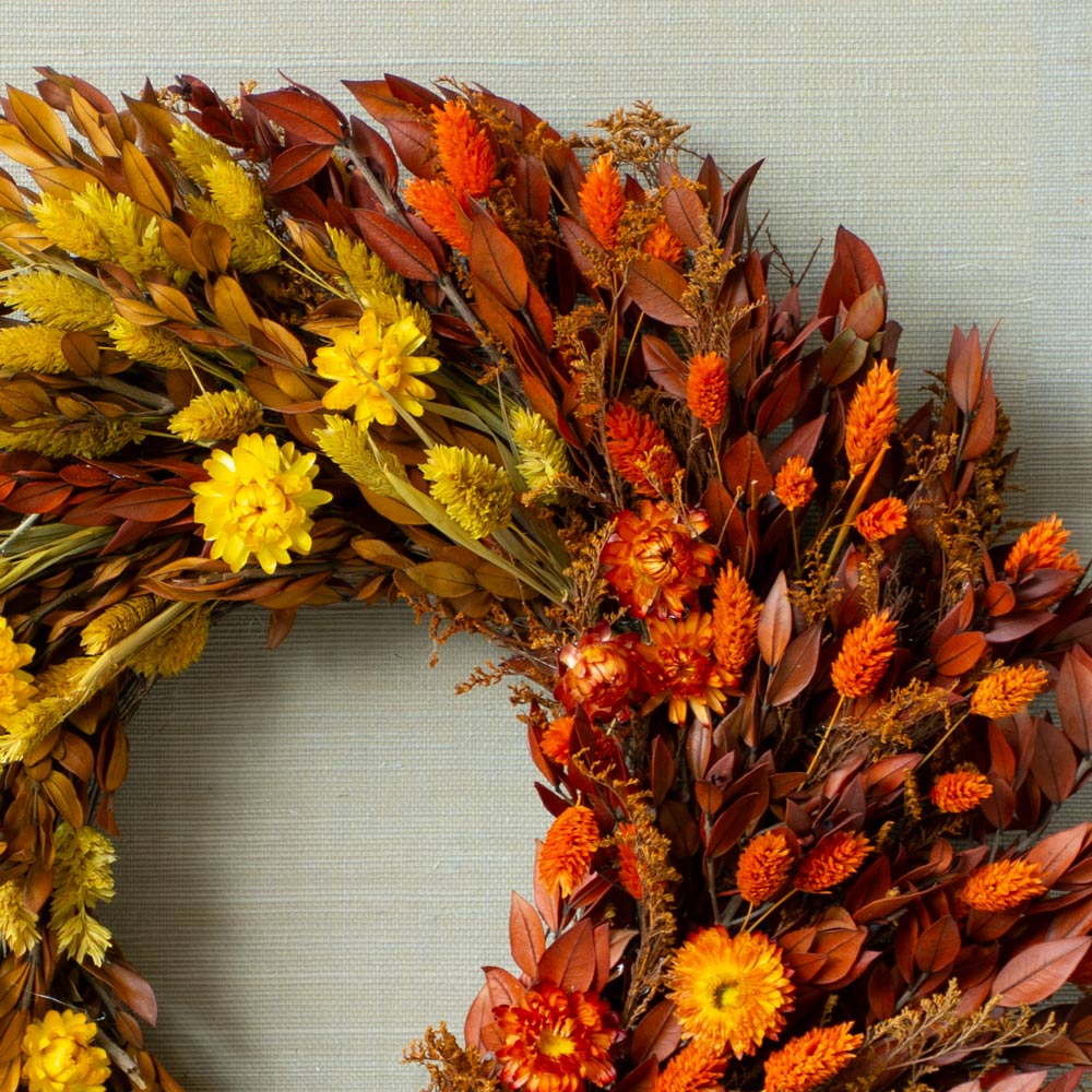 Autumn Ombre Floral Wreath