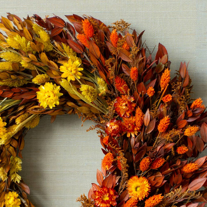 Autumn Ombre Floral Wreath