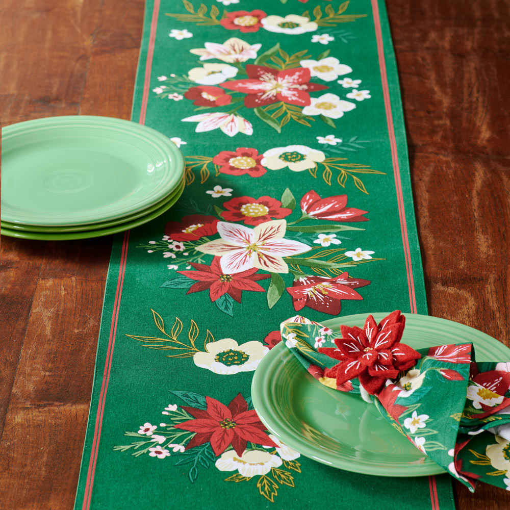 Amaryllis Table Runner in Green