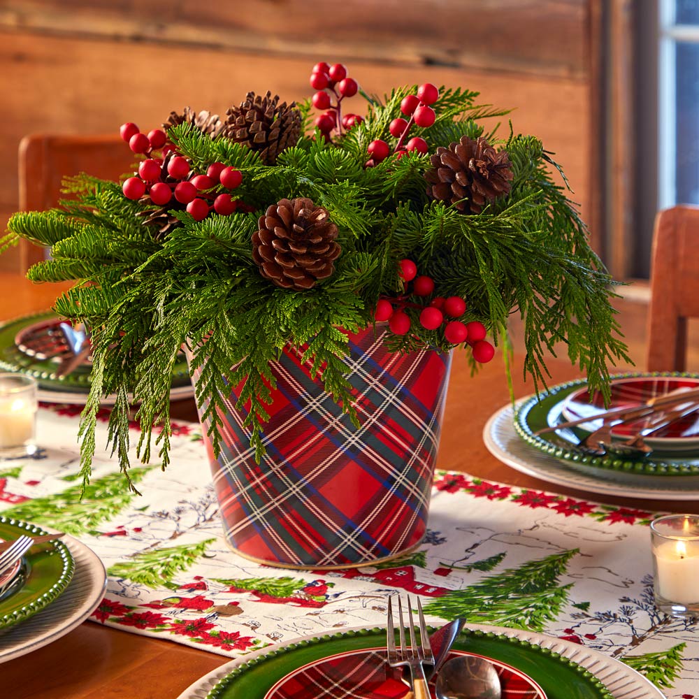 Plaid Tidings Single Centerpiece
