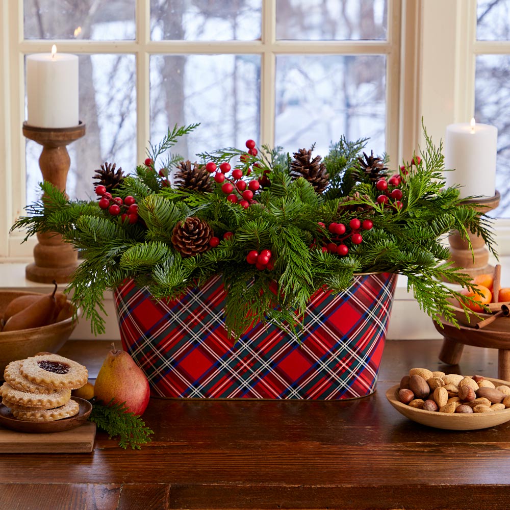 Plaid Tidings Double Centerpiece