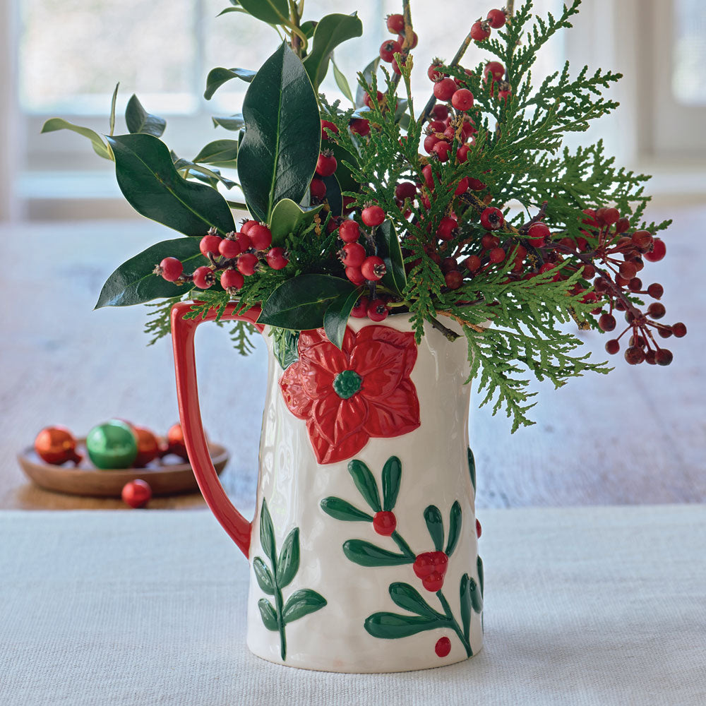 Poinsettia & Berry Pitcher