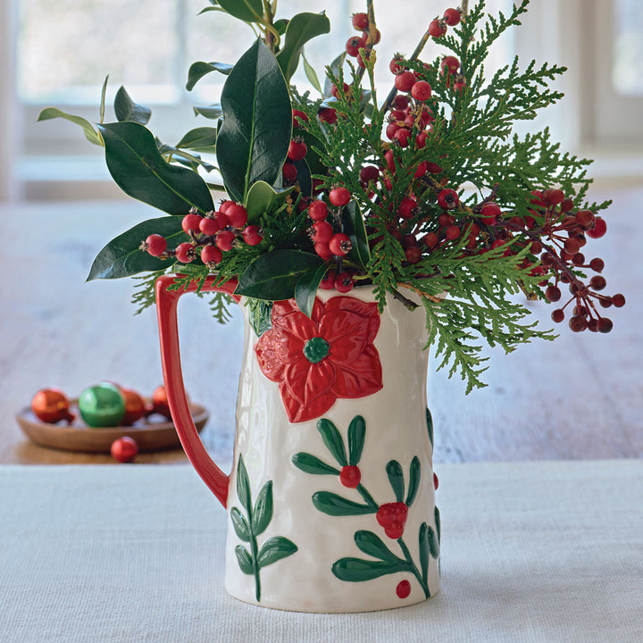 Poinsettia & Berry Pitcher